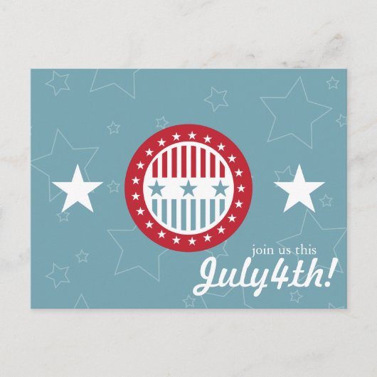 Rode Witte en Blauwe sterren op 4 juli Briefkaarte Briefkaart (Voorkant)