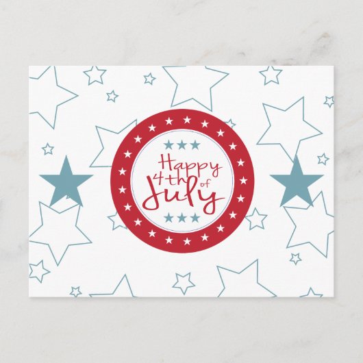Rode Witte en Blauwe sterren op 4 juli Briefkaarte Briefkaart (Voorkant)
