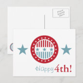 Rode Witte en Blauwe sterren op 4 juli Briefkaarte Briefkaart (Voorkant / Achterkant)