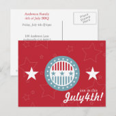 Rode Witte en Blauwe sterren op 4 juli Briefkaarte Briefkaart (Voorkant / Achterkant)