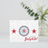 Rode Witte en Blauwe sterren op 4 juli Briefkaarte Briefkaart (Staand voorkant)
