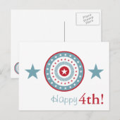 Rode Witte en Blauwe sterren op 4 juli Briefkaarte Briefkaart (Voorkant / Achterkant)