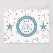Rode Witte en Blauwe sterren op 4 juli Briefkaarte Briefkaart (Voorkant)