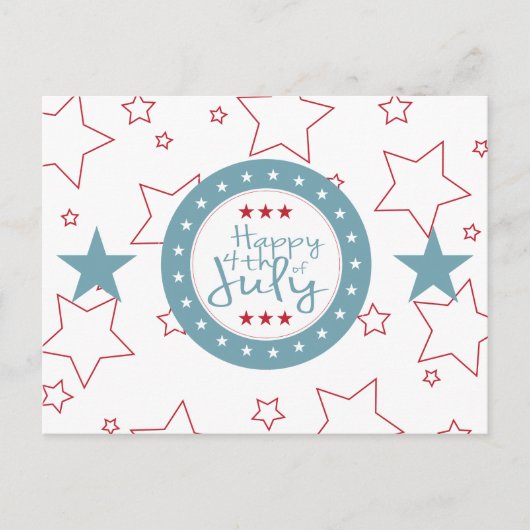 Rode Witte en Blauwe sterren op 4 juli Briefkaarte Briefkaart (Voorkant)