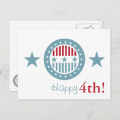 Rode Witte en Blauwe sterren op 4 juli Briefkaarte Briefkaart (Voorkant / Achterkant)
