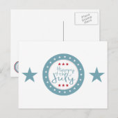 Rode Witte en Blauwe sterren op 4 juli Briefkaarte Briefkaart (Voorkant / Achterkant)