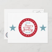Rode Witte en Blauwe sterren op 4 juli Briefkaarte Briefkaart (Voorkant / Achterkant)