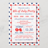 Rode, witte en blauwe sterren op 4 juli kaart (Voorkant)