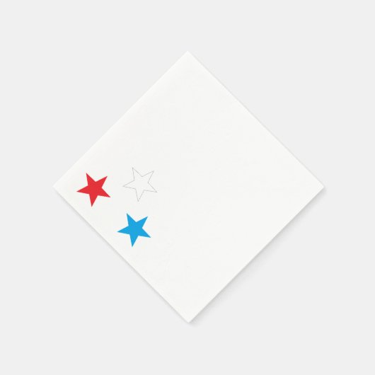 Rode Witte en blauwe sterren op 4 juli Napkins Servetten (Hoek)