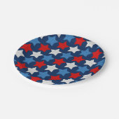 Rode witte en blauwe sterren papieren bordje (Gekanteld)