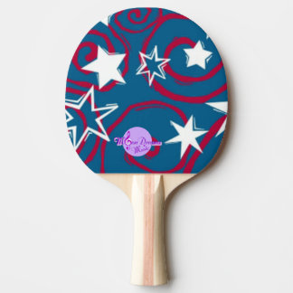 Rode witte en blauwe sterren Ping Pong Paddle Tafeltennisbatje