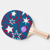 Rode witte en blauwe sterren Ping Pong Paddle Tafeltennisbatje (Zijkant)