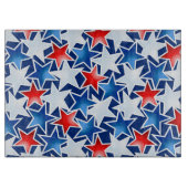 Rode witte en blauwe sterren snijplank (Voorkant)