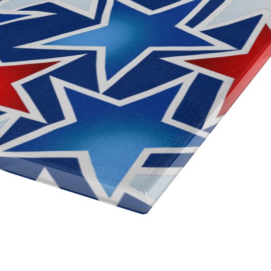 Rode witte en blauwe sterren snijplank (Hoek)