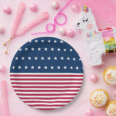 Rode witte en blauwe sterren strepen 4 juli feest papieren bordje (Feest)