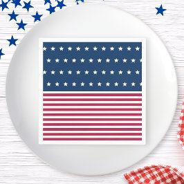 Rode witte en blauwe sterren strepen 4 juli feest servet