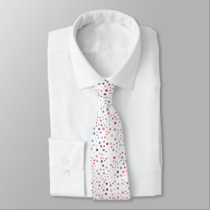 Rode, witte en blauwe sterren stropdas