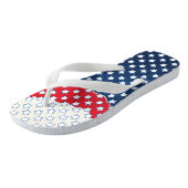 Rode witte en blauwe sterren teenslippers (Schuin)