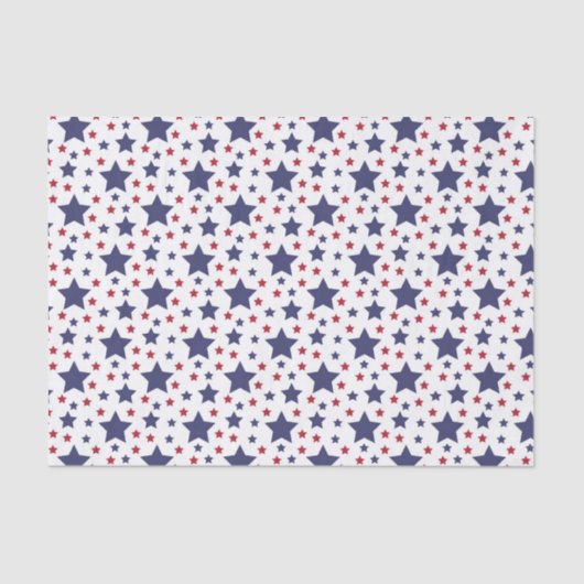 Rode witte en blauwe sterren tissuepapier (Voorkant)