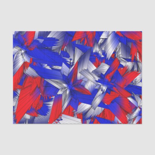Rode Witte en Blauwe Sterren Tissuepapier (Voorkant)