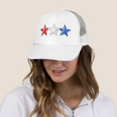 Rode, witte en blauwe sterren trucker pet (In situ)