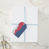 Rode, witte en blauwe sterren (Verenigde Staten) Cadeaulabel (Met Touw)
