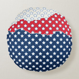 Rode, witte en blauwe sterren (Verenigde Staten) Rond Kussen
