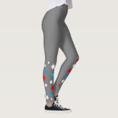 Rode witte en blauwe sterren voegen Jouw naam toe  Leggings (Rechts)