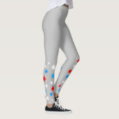 Rode witte en blauwe sterren voegen Jouw naam toe  Leggings (Rechts)