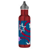 Rode witte en blauwe sterren Water Fles Deep Red (Rechts)