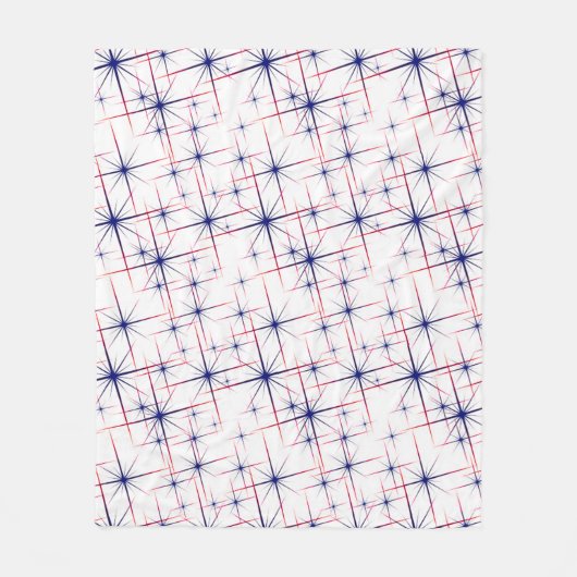 Rode witte en blauwe sterrenburen fleece deken (Voorkant)