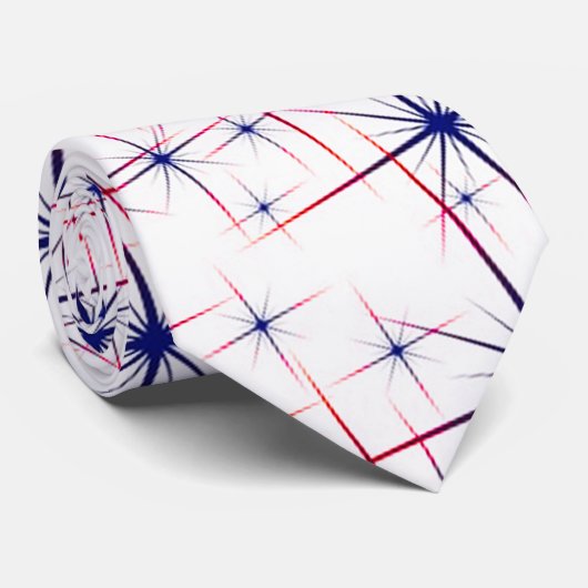 Rode witte en blauwe sterrenburen stropdas (Opgerold)