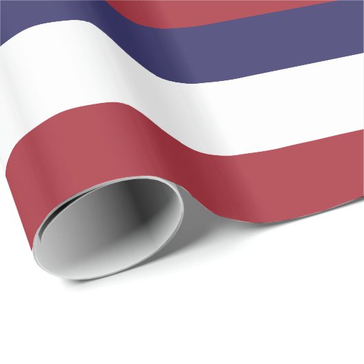 Rode, witte en blauwe streep cadeaupapier (Rol Hoek)