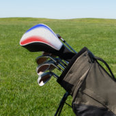 Rode witte en blauwe streep golfheadcover (Insitu)