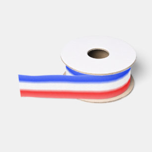 Rode Witte en Blauwe Streep Grosgrain Lint