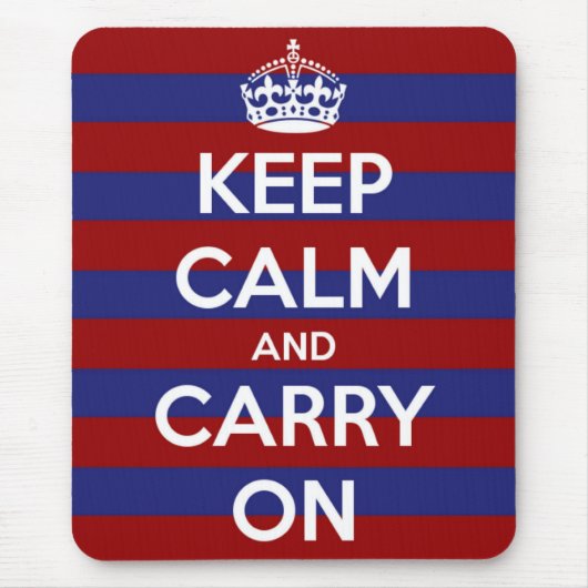 Rode witte en blauwe streep muismat (Voorkant)