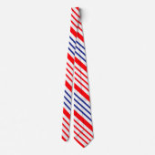 Rode witte en blauwe streep patroon stropdas (Achterkant)