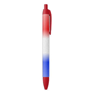 Rode Witte en Blauwe Streep Zwarte Inkt Pen