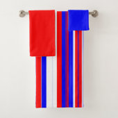 Rode witte en blauwe strepen bad handdoek (Insitu)