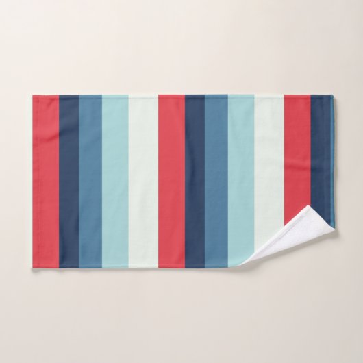 Rode witte en blauwe strepen bad handdoek (Handdoek)
