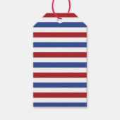 Rode witte en blauwe strepen cadeaulabel (Voorkant)
