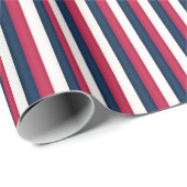 Rode witte en blauwe strepen cadeaupapier (Rol Hoek)