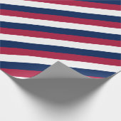 Rode witte en blauwe strepen cadeaupapier (Hoek)