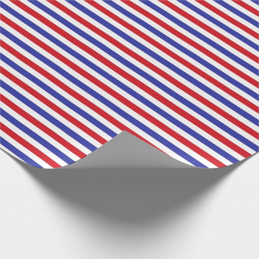 Rode, witte en blauwe strepen cadeaupapier (Hoek)
