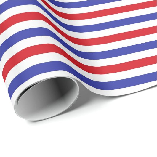 Rode, witte en blauwe strepen cadeaupapier (Rol Hoek)