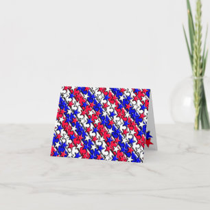 Rode, witte en blauwe strepen en sterren Notecard Kaart