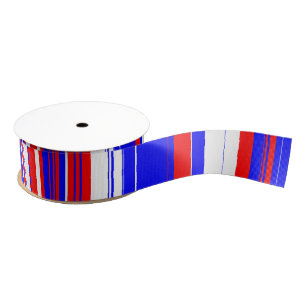 Rode witte en blauwe strepen grosgrain lint