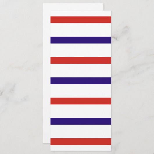 Rode witte en blauwe strepen kaart (Voorkant / Achterkant)
