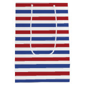 Rode witte en blauwe strepen medium cadeauzakje (Achterkant)