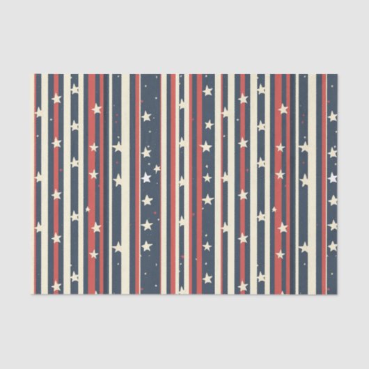 rode, witte en blauwe strepen met sterren (2) tissuepapier (Voorkant)